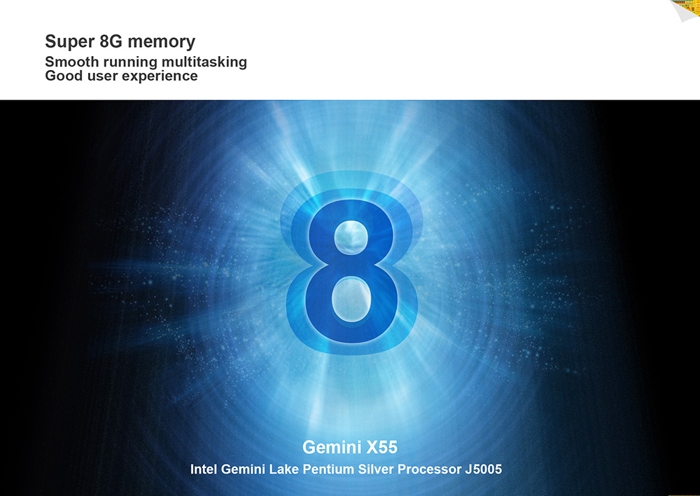 Beelink Gemini X55 Ultimate Mini PC Intel Gemini Lake Pentium J5005 / Intel UHD Graphics 605 / 8GB DDR4 + 128GB SSD / Expandable 2.5 inch HDD / 2.4G + 5.8G WiFi / 1000Mbps / BT4.0