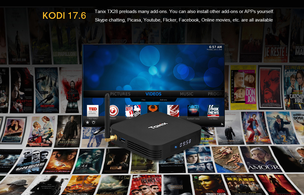 Tanix TX28 TV Box RK3328 Andriod 7.1 4GB RAM + 32GB ROM 2.4G + 5G WiFi BT4.1 100Mbps USB3.0
