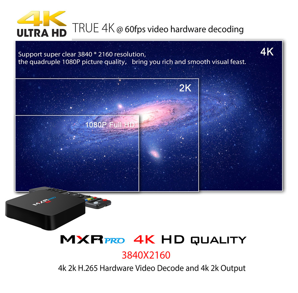 MXR PRO RK3328 Quad-core Android 7.1 TV Box 4K 4GB DDR3 + 32GB eMMC