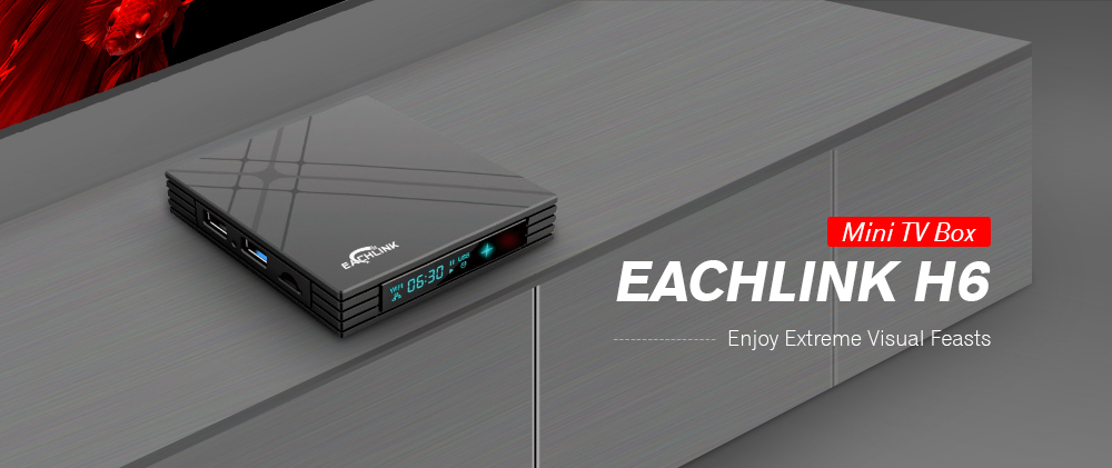 EACHLINK H6MINI TV Box Allwinner H6 4GB RAM + 32GB ROM 2.4G + 5G WiFi 100Mbps USB3.0 BT4.1 Support 6K H.265